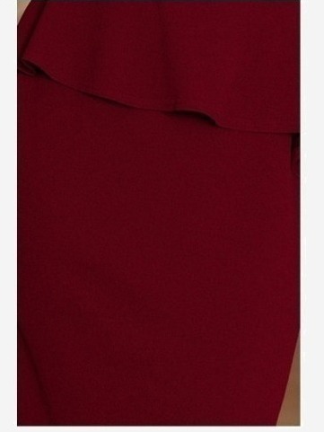 192-6 Elegantné midi šaty s volánmi - burgundskej farby