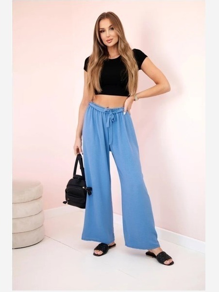 Nohavice so širokým pásom denim