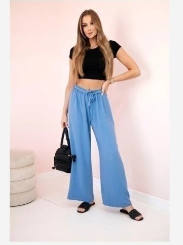 Nohavice so širokým pásom denim