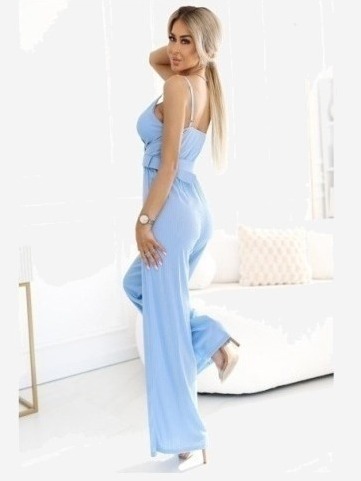 593-2 Elegantný zavinovací overal – svetlomodrá