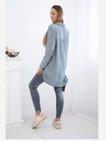 Bavlnená mušelínová košeľa Plus Size tmavosivá