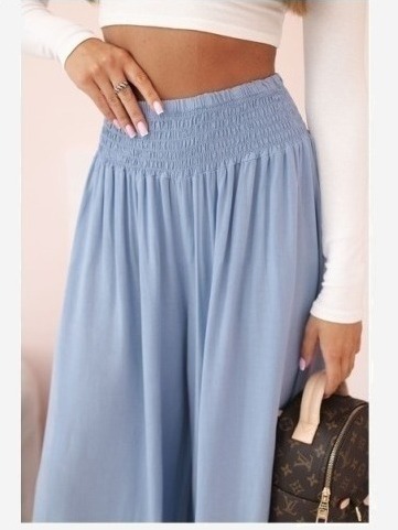 Dámske viskózové nohavice s elastickým pásom denim