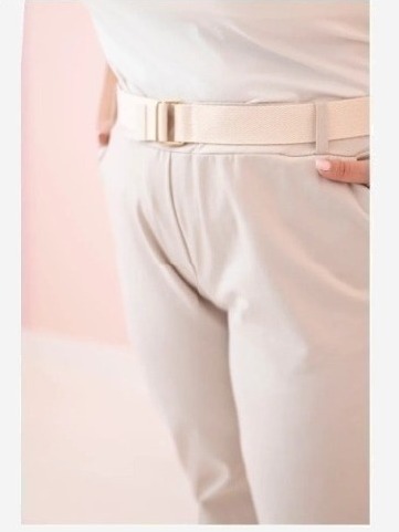 Dámske bavlnené nohavice Plus Size s opaskom béžový