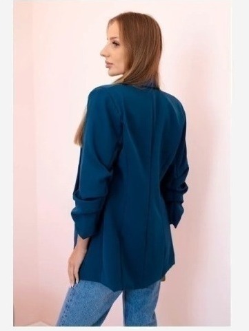 Elegantná bunda s chlopňami tmavozelená
