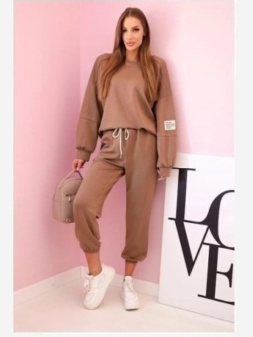 Set mikinové + nohavice maslová látka ťava