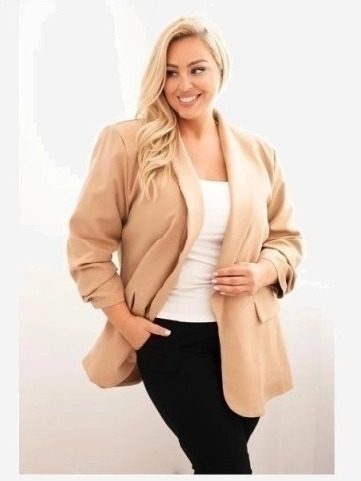 Sako plus size sako camelová