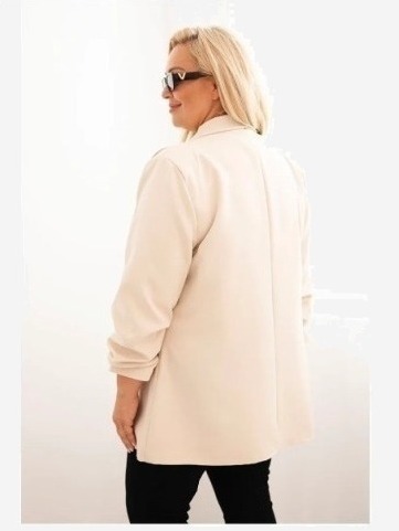 Dámska elegantná bunda Plus Size béžová