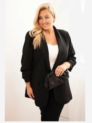 Dámske sako Plus Size elegantná čierna