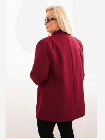 Dámske sako Plus Size elegantná bordová