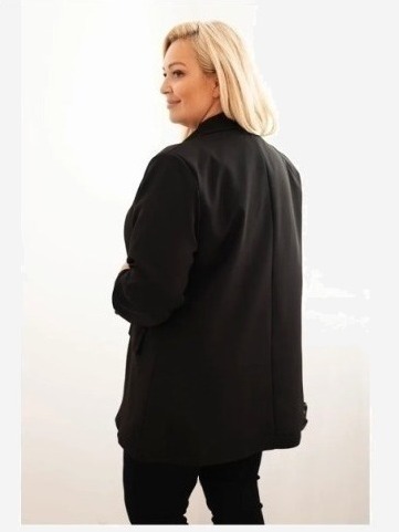 Dámske sako Plus Size elegantná čierna