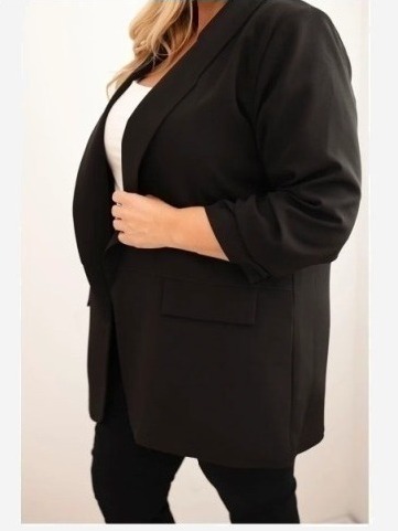 Dámske sako Plus Size elegantná čierna