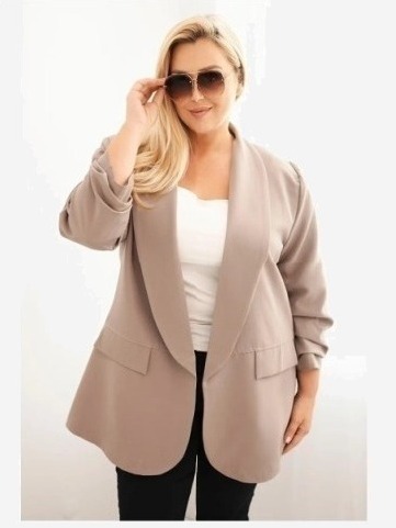 Dámske sako Plus Size elegantná fango