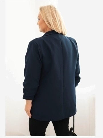 Dámske elegantné plus size sako modrá