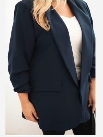 Dámske elegantné plus size sako modrá