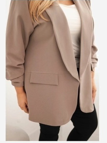 Dámske sako Plus Size elegantná fango