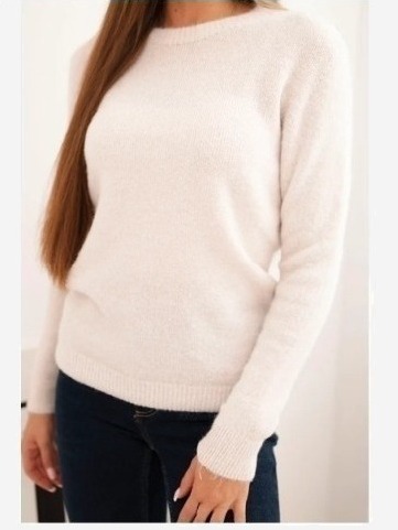 Dámsky sveter z baby alpaky s dlhým rukávom béžový