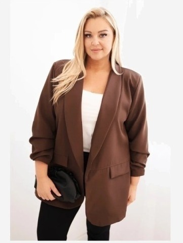 Sako plus size bunda hnedá