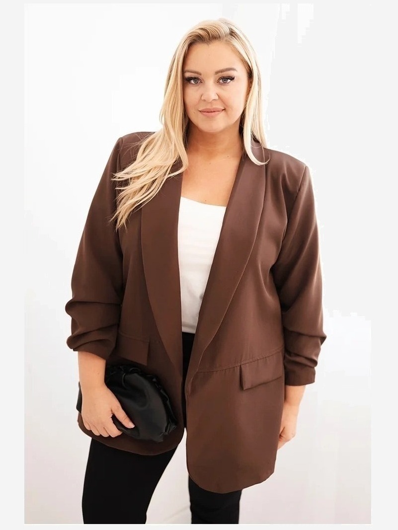 Sako plus size bunda hnedá
