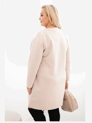 Dámska sukňa Plus Size maslo s vreckom a 3/4 rukávom béžová