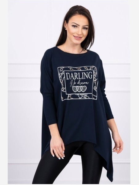 Tunika s potlačou Darling námornícka modrá S/M - L/XL