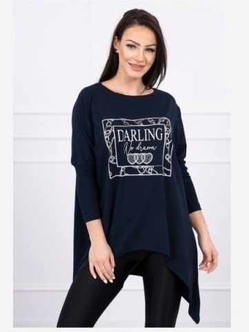 Tunika s potlačou Darling námornícka modrá S/M - L/XL