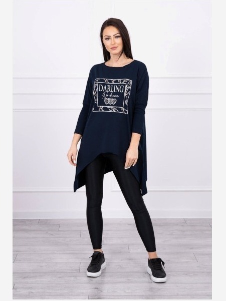 Tunika s potlačou Darling námornícka modrá S/M - L/XL
