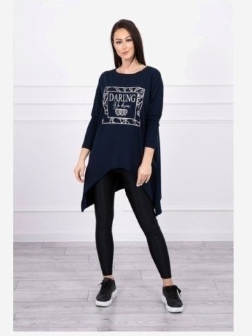Tunika s potlačou Darling námornícka modrá S/M - L/XL