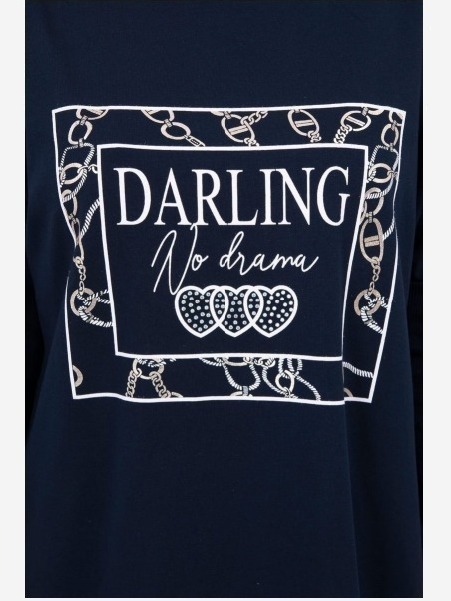Tunika s potlačou Darling námornícka modrá S/M - L/XL
