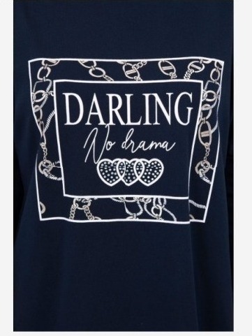 Tunika s potlačou Darling námornícka modrá S/M - L/XL