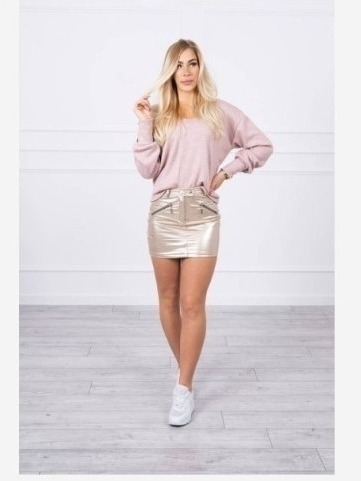 Sukňa s ozdobnými zipsami béžová