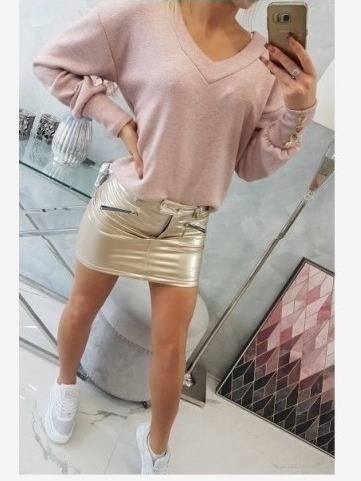 Sukňa s ozdobnými zipsami béžová