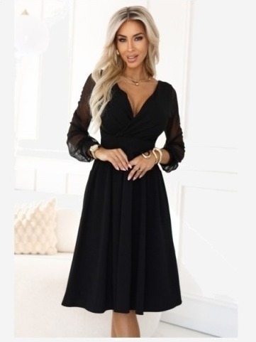 657-1 Elegantné midi šaty...