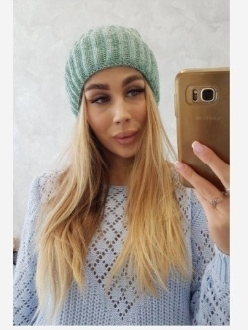 Čiapka s otočením nahor Magda K293 tmavá mäta