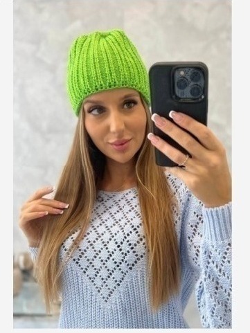 Dámska čiapka Rebeka K345 zelený neón