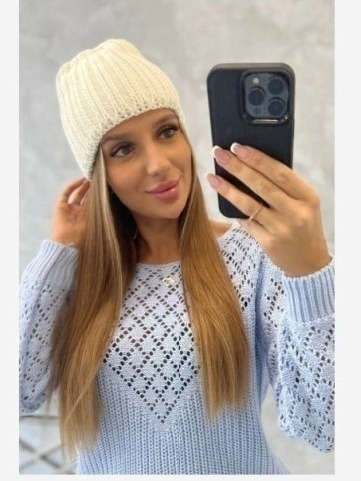 Dámska čiapka Rebeka K345 ecru