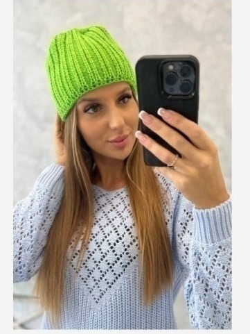 Dámska čiapka Rebeka K345 zelený neón