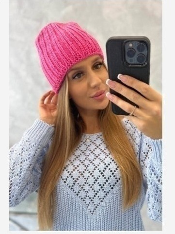 Dámska čiapka Rebeka K345 ružový neón