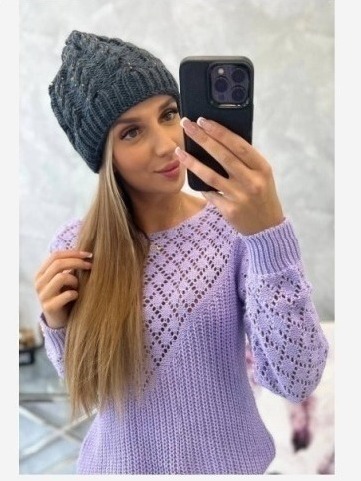 Dámska čiapka Kalina K362 tmavošedý