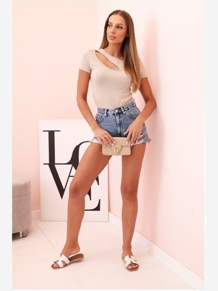 Dámske bavlnené body s V výstrihom a nariasením fango