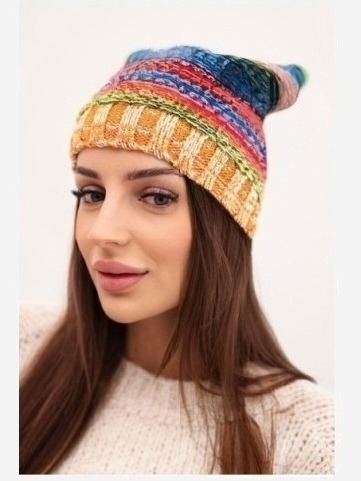 Čiapka s polarom Krystyna K207 neon zelená + žltá