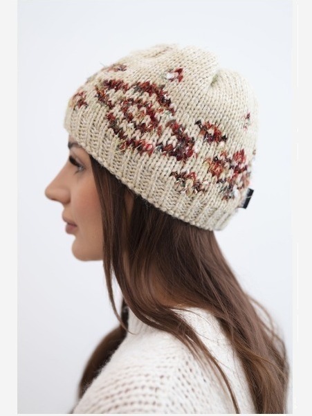 Dámska vlnená zimná čiapka s ozdobnými kryštálikmi K399 čierna