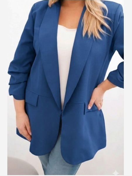 Dámska elegantná plus size sako tmavomorská