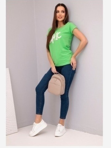 Dámska bavlnená blúzka s potlačou CHIC zelená