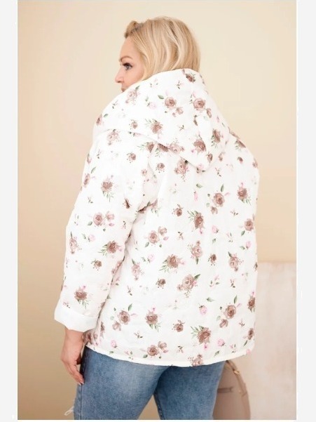 Dámska jarná bunda Plus Size s drobným kvetinovým vzorom fango