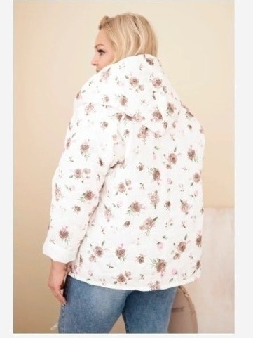 Dámska jarná bunda Plus Size s drobným kvetinovým vzorom fango