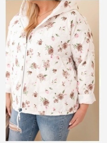 Dámska jarná bunda Plus Size s drobným kvetinovým vzorom fango