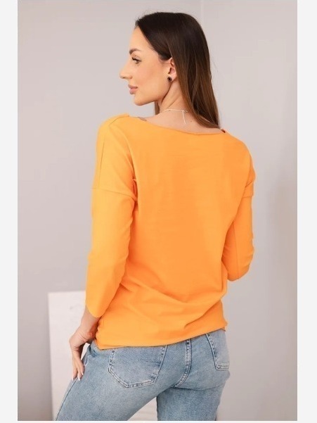 Dámska blúzka s lodičkovým výstrihom oranžová