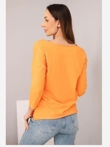 Dámska blúzka s lodičkovým výstrihom oranžová