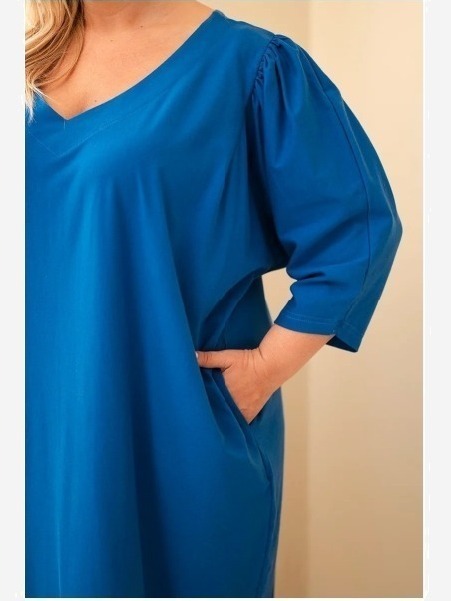 Dámske šaty Plus Size s vreckami chrpová