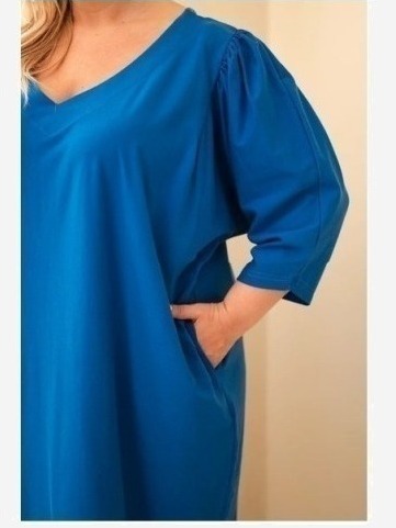 Dámske šaty Plus Size s vreckami chrpová
